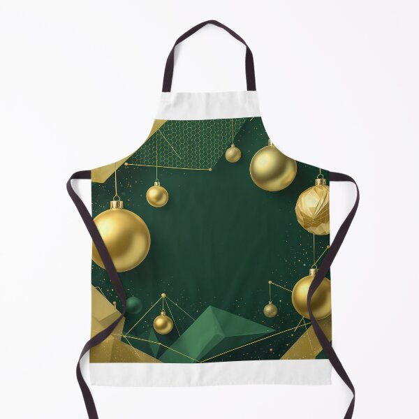 Aperçu de l'œuvre Boules de Noël Géométriques Élégantes – Or & Vert créée et vendue par FratddArtworks.