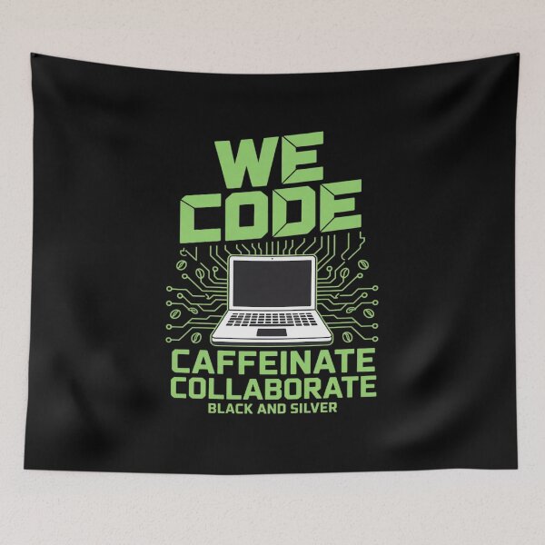 Item preview, We Code Caffeinate Collaborate Neon Green designed and sold by Rotasiin.