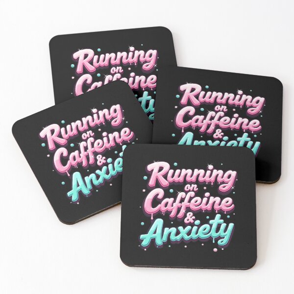 Item preview, Running On Caffeine Anxiety Retro Neon Bubble Font designed and sold by pekanelm43.