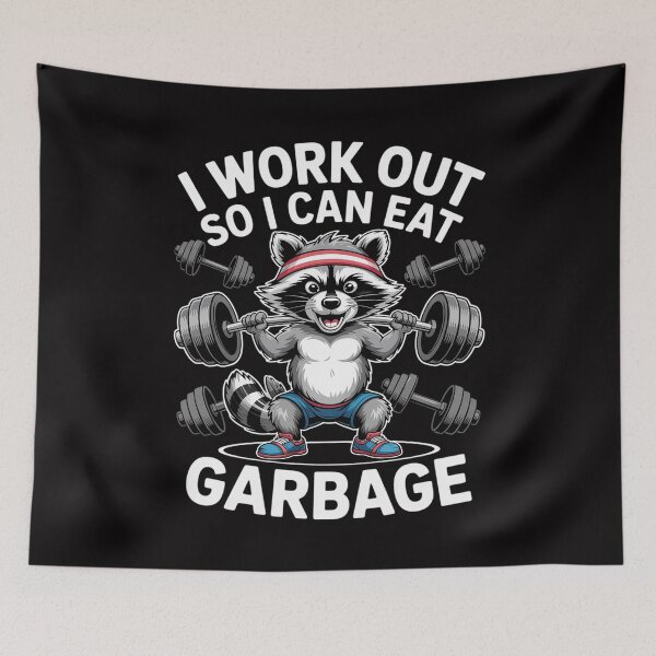 Item preview, Raccoon Gym I Work Out So I Can Eat Garbage designed and sold by Silicula.