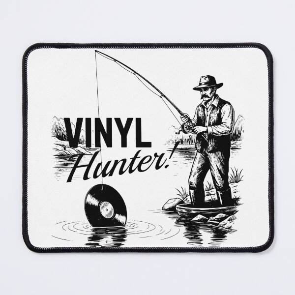 Item preview, Vinyl Hunter – Funny Vintage Record Collector Illustration designed and sold by Goomez Art.