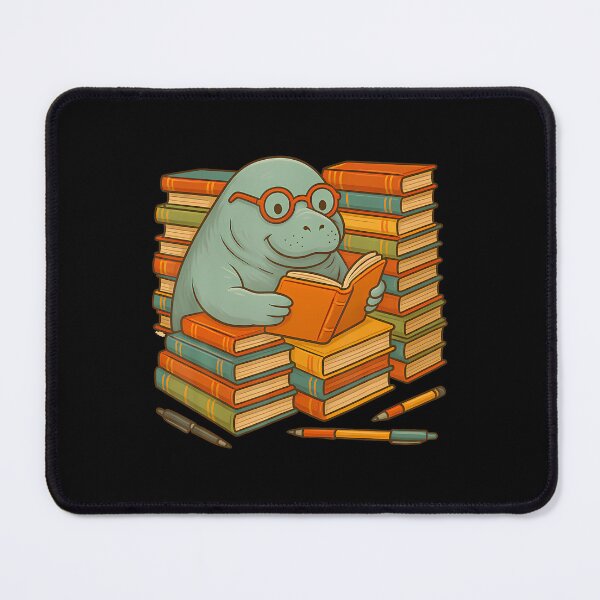 Item preview, Manatee Reading Books Matching Bookworm Readers Librarian designed and sold by TashiaJerrie.