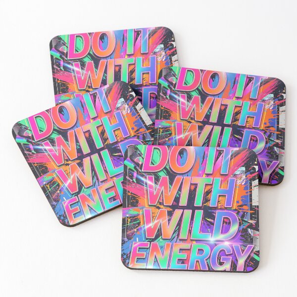 Item preview, DO IT WITH WILD ENERGY | Neon Cyberpunk Quote Art designed and sold by VibranPalette.