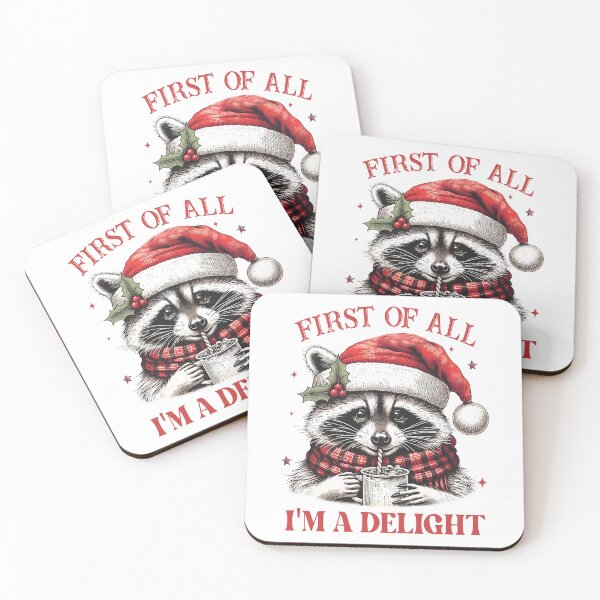 Item preview, First Of All I'm A Delight Christmas Raccoon Xmas Holiday Party designed and sold by jakaun.