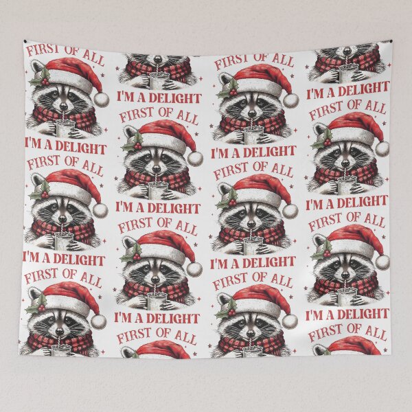 Item preview, First Of All I'm A Delight Christmas Raccoon Xmas Holiday Party designed and sold by jakaun.