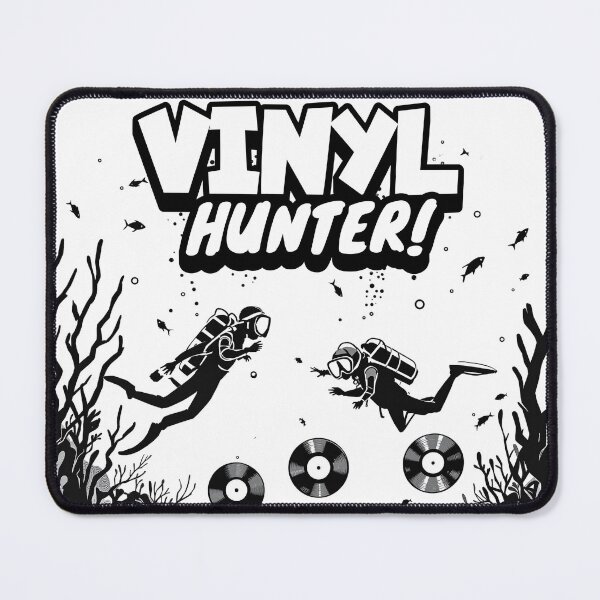 Item preview, Vinyl Hunter – Retro Scuba Diver Record Collector Art designed and sold by Goomez Art.
