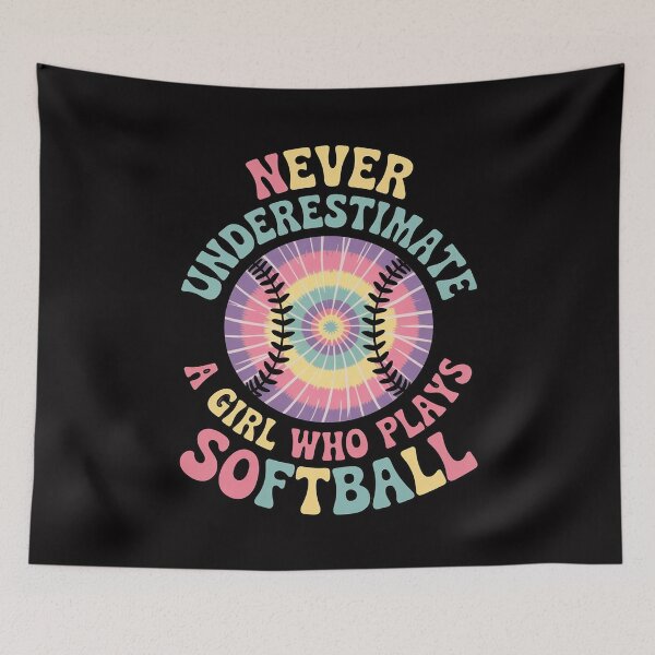 Item preview, Never Underestimate A Girl Who Plays Softball Women Girls designed and sold by Silicula.
