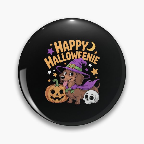 Item preview, Weiner Dog Witch Happy Halloweenie Cute Halloween Dachshund designed and sold by LinlinsDemons.