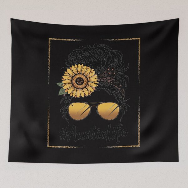 Item preview, Mom Life Bleached Auntie Life Sunflower Messy Bun designed and sold by GalaFunny.