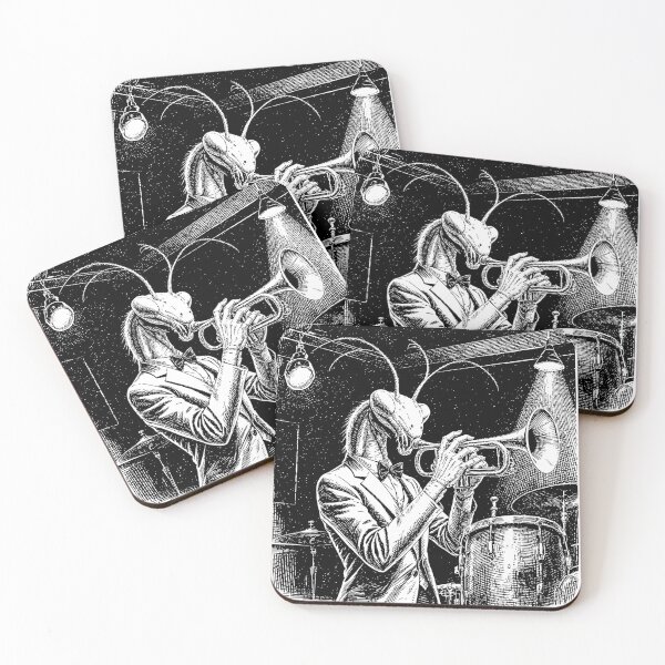 Item preview, Mantis Jazz Club – Surreal Vintage Jazz Trumpeter Illustration designed and sold by Goomez Art.