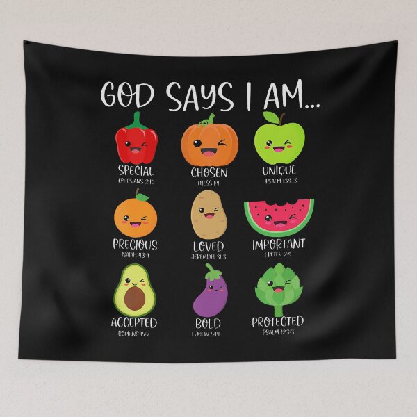 Item preview, God Say I Am Lover Cute Kawaii Vegetables Girl Loves Jesus designed and sold by PeggyBeverly.