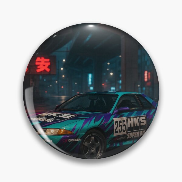 Item preview, HKS Skyline R32 – Iconic JDM Drift Livery Night Street Art designed and sold by leen12 Art Designs Prints.