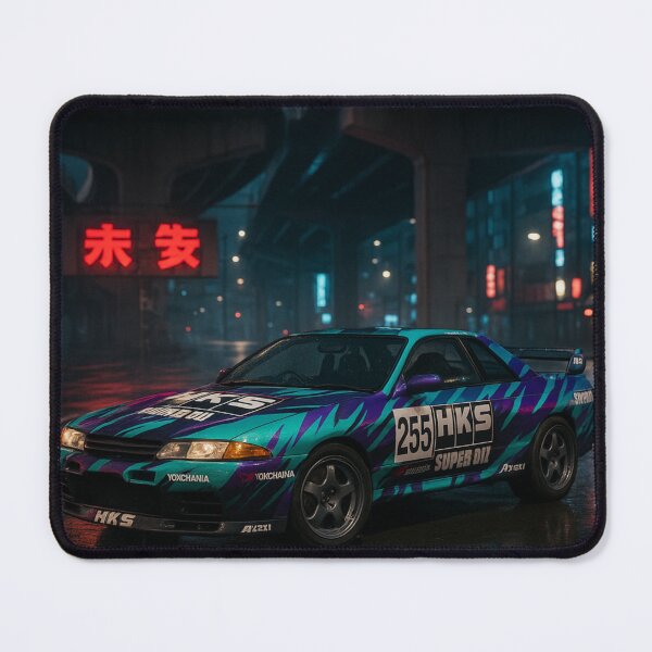 Item preview, HKS Skyline R32 – Iconic JDM Drift Livery Night Street Art designed and sold by leen12 Art Designs Prints.