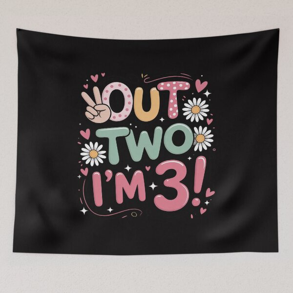 Item preview, Kids Peace Out Two I'm 3 Three Year Old Girl 3rd Birthday designed and sold by GalaFunny.