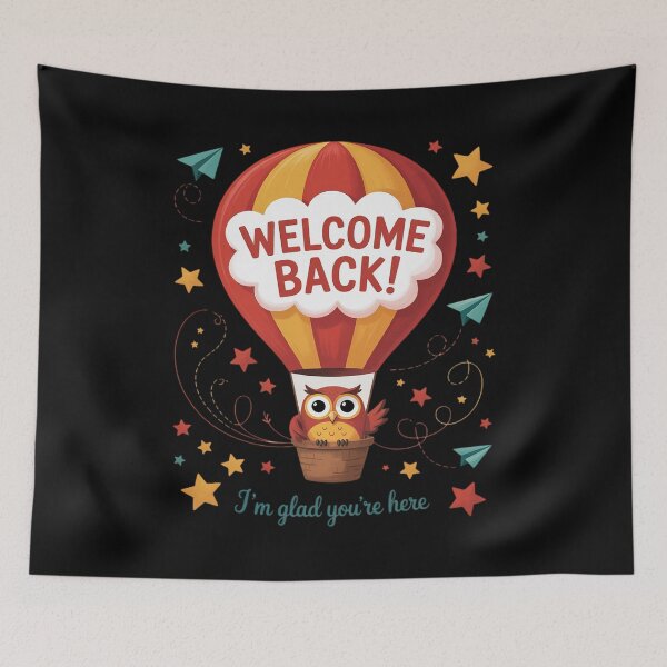 Item preview, Welcome I’m Glad You’re Here Owl Balloon Back to School designed and sold by LinlinsDemons.