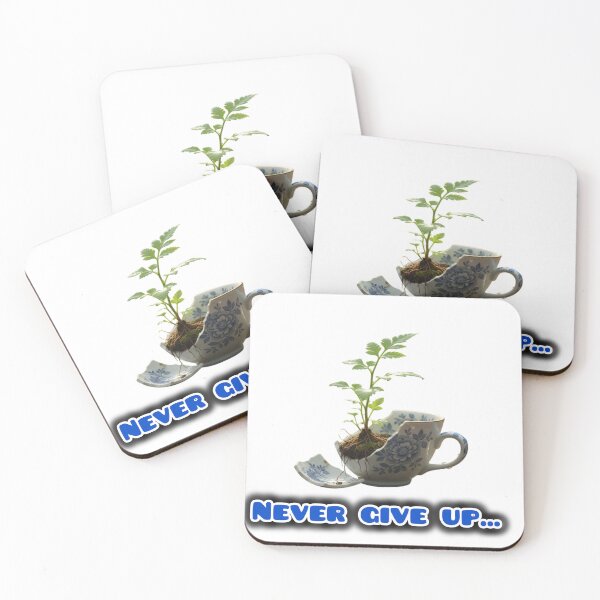Item preview, Never Give Up – Hope Growing From Broken Pieces Design designed and sold by Ranrajshop.