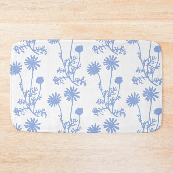 Item preview, Cottage Floral Wild Daisies Botanical Pattern in Light Blue and White designed and sold by kierkegaard.