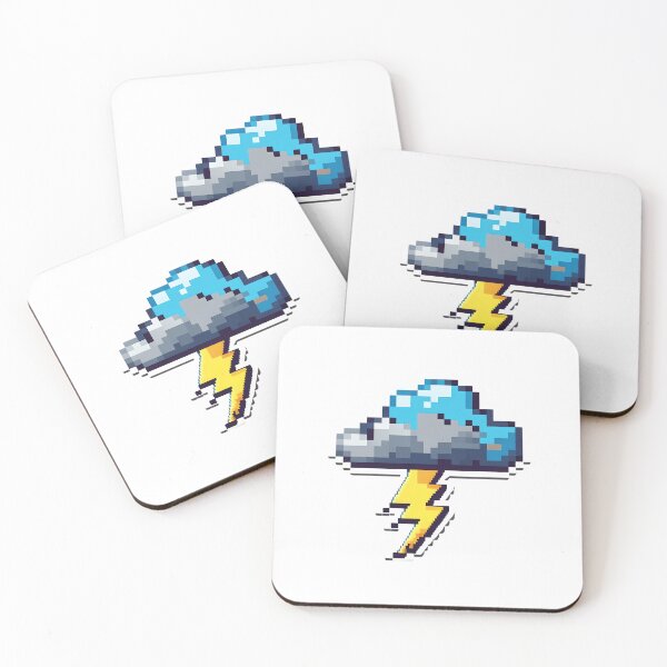 Item preview, Pixel Thunder Cloud Weather Icon designed and sold by BankMano.