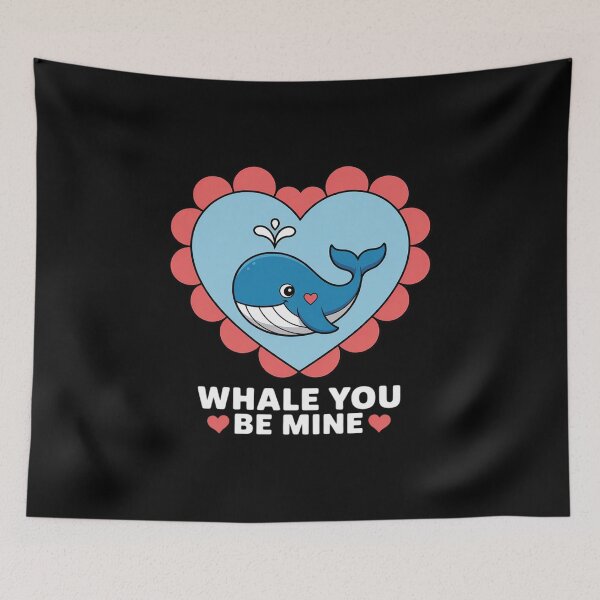 Item preview, Whale You Be Mine Valentines Day Pun designed and sold by velltoons.