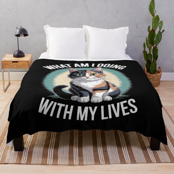 Item preview, What Am I Doing with My Lives Sarcastic Cat Puns designed and sold by velltoons.