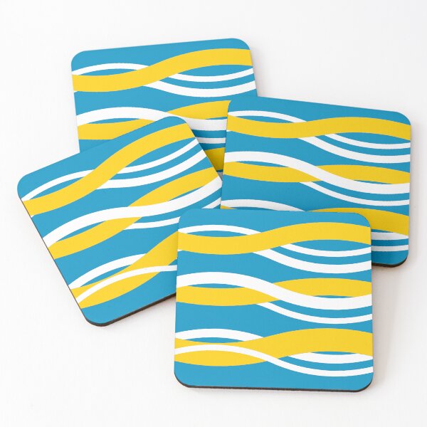 Item preview, Yellow, White, Turquoise Interlocking Waves designed and sold by PSCSCo.