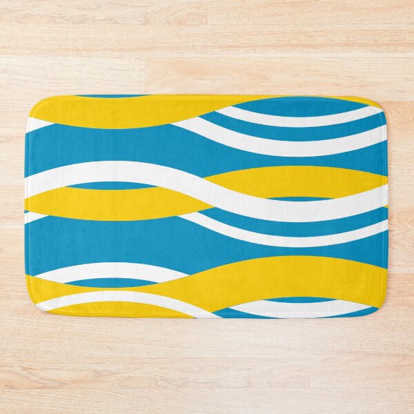Item preview, Yellow, White, Turquoise Interlocking Waves designed and sold by PSCSCo.