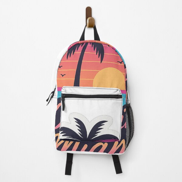 Item preview, Only in Miami – Retro Neon Sunset Palm Tree Vaporwave Sticker designed and sold by Tidal Arts.