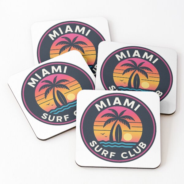 Item preview, Miami Surf Club – Retro Neon Sunset Palm Tree Surf Badge designed and sold by Tidal Arts.