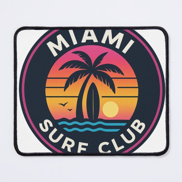 Item preview, Miami Surf Club – Retro Neon Sunset Palm Tree Surf Badge designed and sold by Tidal Arts.
