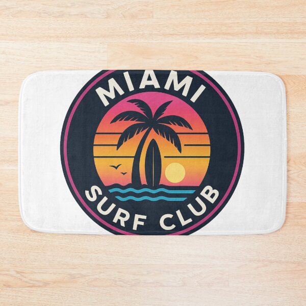 Item preview, Miami Surf Club – Retro Neon Sunset Palm Tree Surf Badge designed and sold by Tidal Arts.