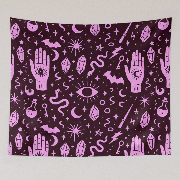 Item preview, Pink Mystic Witchcraft Pattern designed and sold by SassyArtistry.