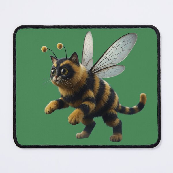 Item preview, Cat with bee wings and antennae walking playfully, showcasing a whimsical blend of animals in a creative design designed and sold by Beast Reality.