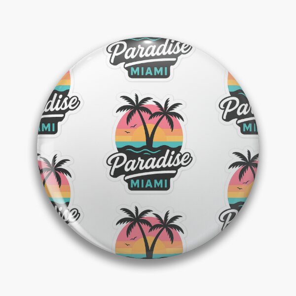 Item preview, Paradise Miami – Pastel Sunset Palm Trees Retro Tropical Sticker designed and sold by Tidal Arts.
