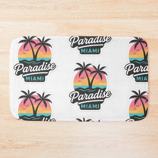 Item preview, Paradise Miami – Pastel Sunset Palm Trees Retro Tropical Sticker designed and sold by Tidal Arts.