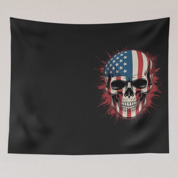 Item preview, 4th of July Skull American USA Flag Patriotic Distressed designed and sold by Hofersofer.