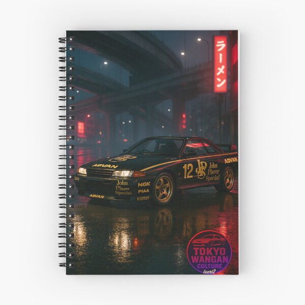 Item preview, JPS Skyline R32 – Black & Gold Nissan GT-R JDM Night Art designed and sold by leen12 Art Designs Prints.