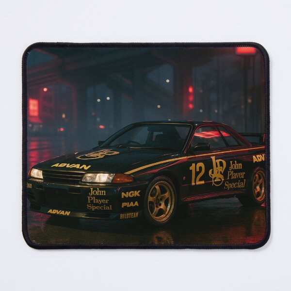 Item preview, JPS Skyline R32 – Black & Gold Nissan GT-R JDM Night Art designed and sold by leen12 Art Designs Prints.
