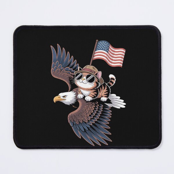 Item preview, 4th Of July USA American Flag America Bald Eagle Cat designed and sold by Hofersofer.