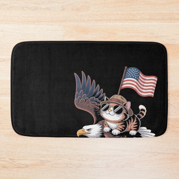 Item preview, 4th Of July USA American Flag America Bald Eagle Cat designed and sold by Hofersofer.