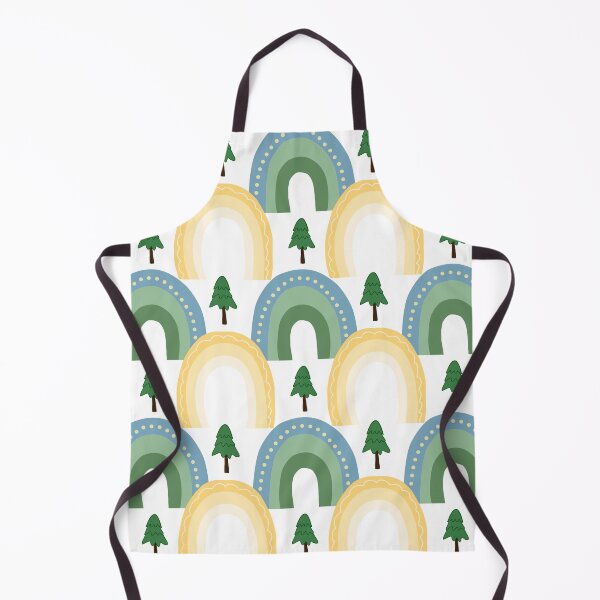 Item preview, Retro Rainbow Forest Pattern – Cute Green & Yellow Vintage Arches designed and sold by Teenidesign .