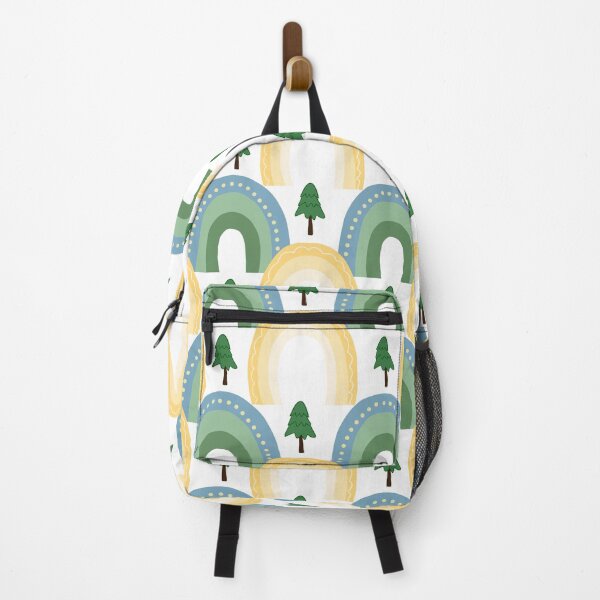 Item preview, Retro Rainbow Forest Pattern – Cute Green & Yellow Vintage Arches designed and sold by Teenidesign .