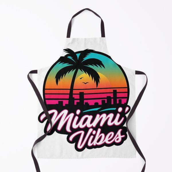 Item preview, Miami Vibes – Retro Neon Sunset Palm Tree Skyline Sticker designed and sold by Tidal Arts.