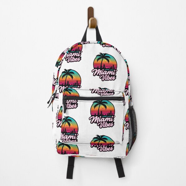 Item preview, Miami Vibes – Retro Neon Sunset Palm Tree Skyline Sticker designed and sold by Tidal Arts.