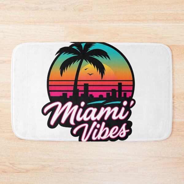 Item preview, Miami Vibes – Retro Neon Sunset Palm Tree Skyline Sticker designed and sold by Tidal Arts.