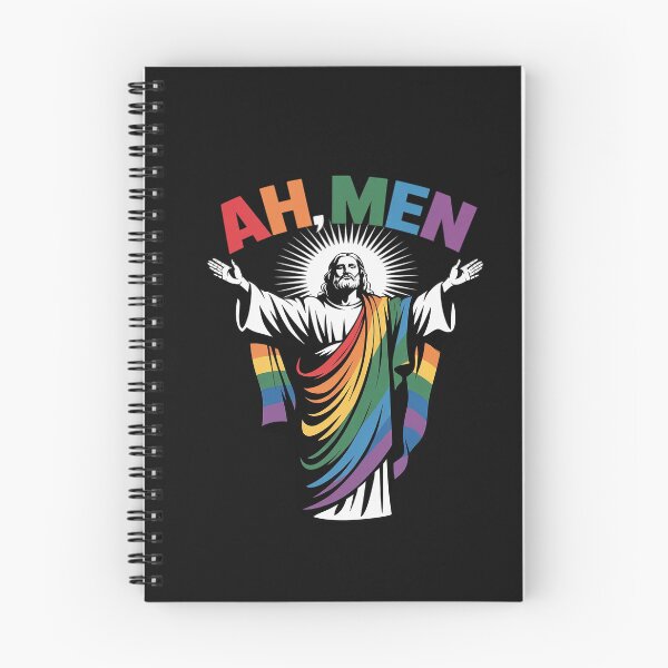 Item preview, Ah Men Funny LGBT Gay Pride Jesus Rainbow Flag Christian designed and sold by Hofersofer.