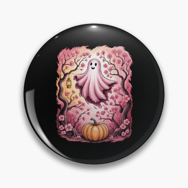 Artikelvorschau, Verspielter rosa Geist, verzauberter Herbstwald, Halloween entworfen und verkauft von JaskconLIfe23.