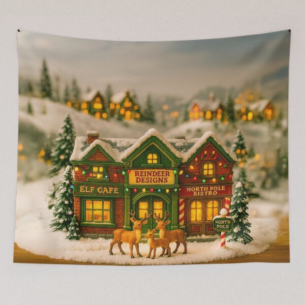Item preview, Reindeer in the Christmas Village | Charming Christmas Miniature with Elf Café and North Pole Bistro designed and sold by Little-Worlds.