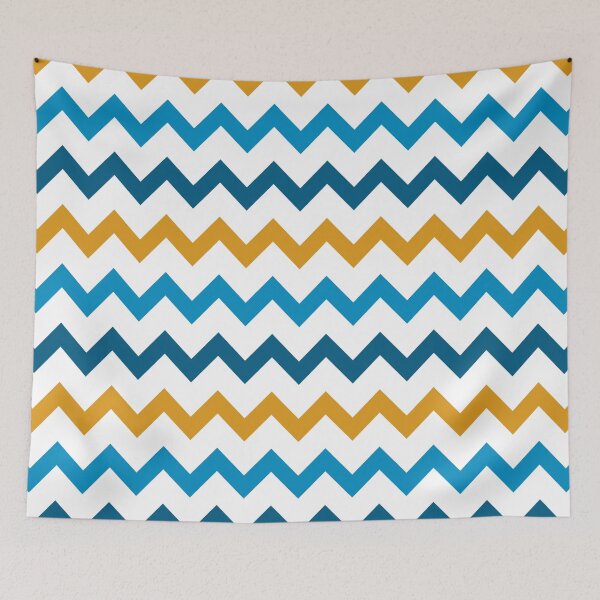 Item preview, Goldenrod, Cerulean, Aegean Blue Chevrons designed and sold by PSCSCo.