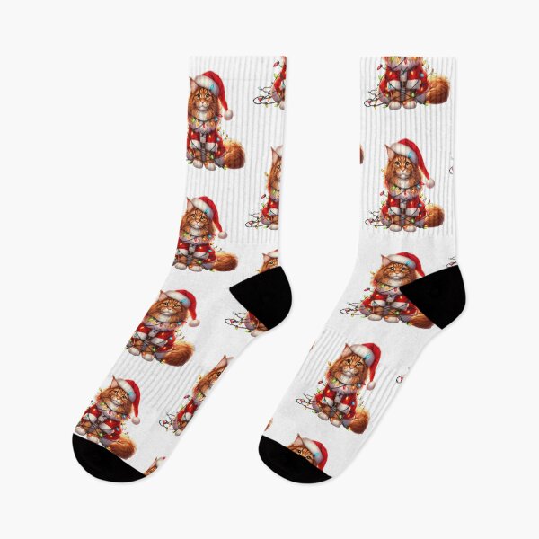 Item preview, Maine Coon Cat Christmas designed and sold by doodIllustrate.