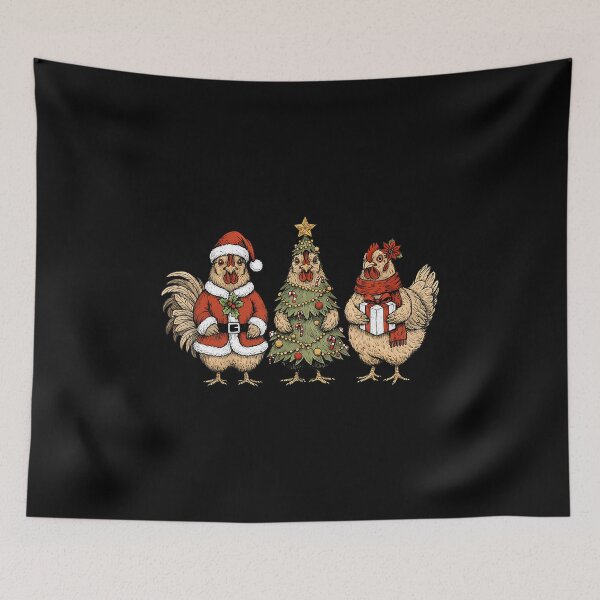 Item preview, Vintage Chicken Christmas Santa Hat Xmas Tree Lights Farmer designed and sold by JenniferJanice.